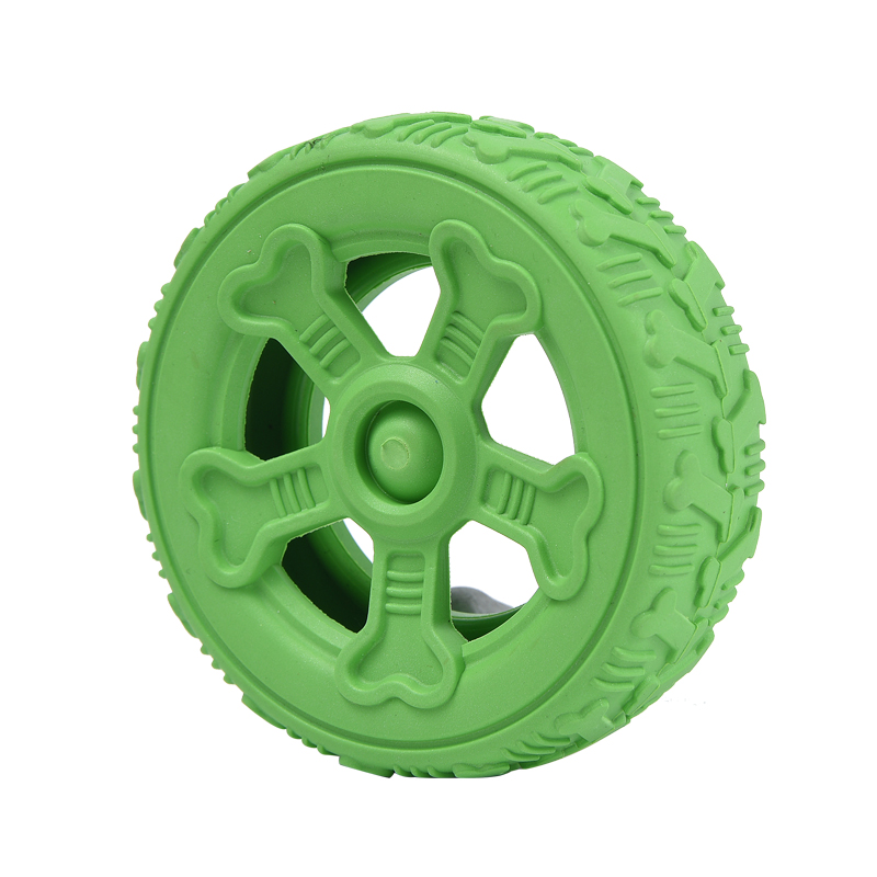Medium Tire Shape Rubber Dog Chews Toys for Training and Dental Hygiene