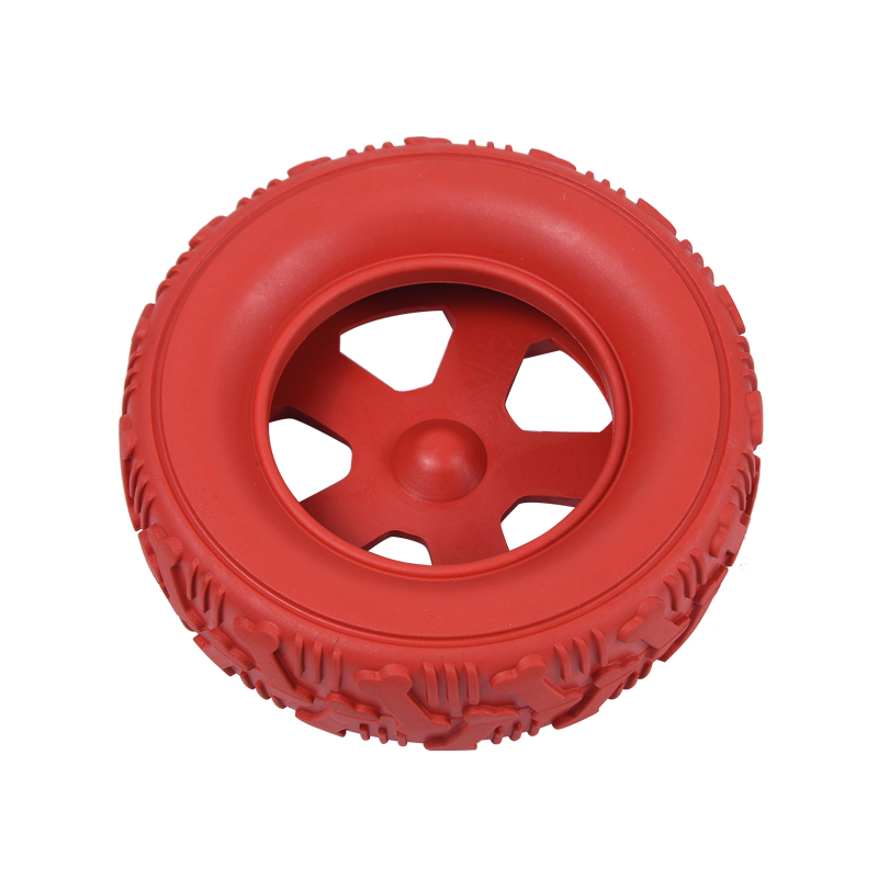 Medium Tire Shape Rubber Dog Chews Toys for Training and Dental Hygiene