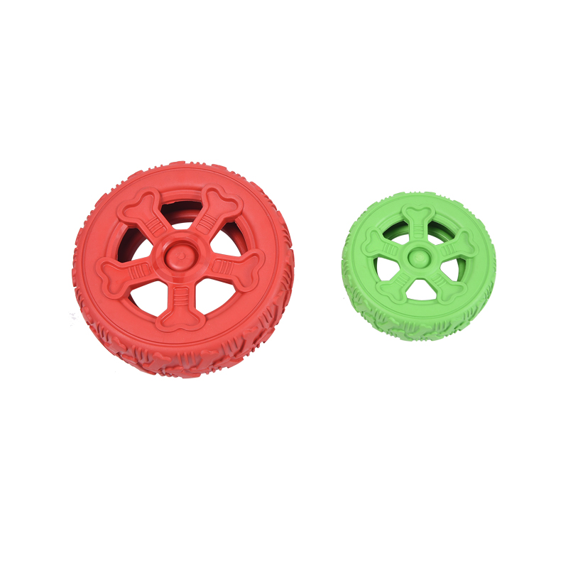 Medium Tire Shape Rubber Dog Chews Toys for Training and Dental Hygiene