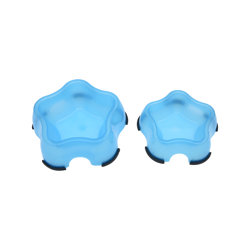 Pentagonal Anti-slip Plastic Transparent Single Pet Bowl Pet Utensils