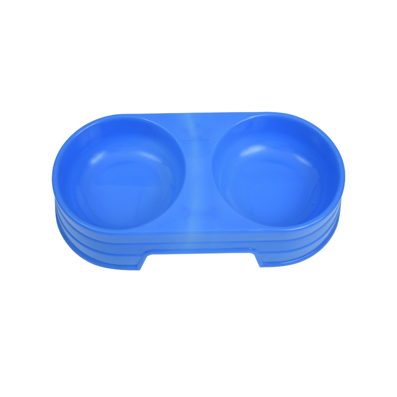 Candy Color Plastic Food Bowl Double Mouth Round Double Pet Bowl