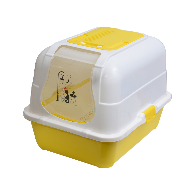 Fully Enclosed Odor-proof Front Flip Design Cat Litter Box with Cover
