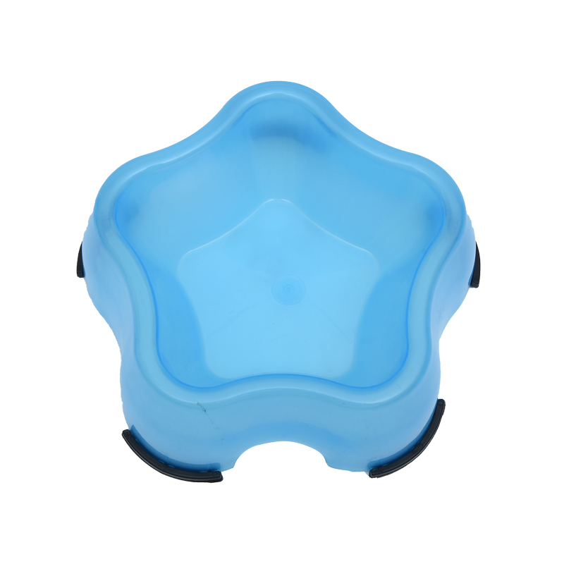 Pentagonal Anti-slip Plastic Transparent Single Pet Bowl Pet Utensils