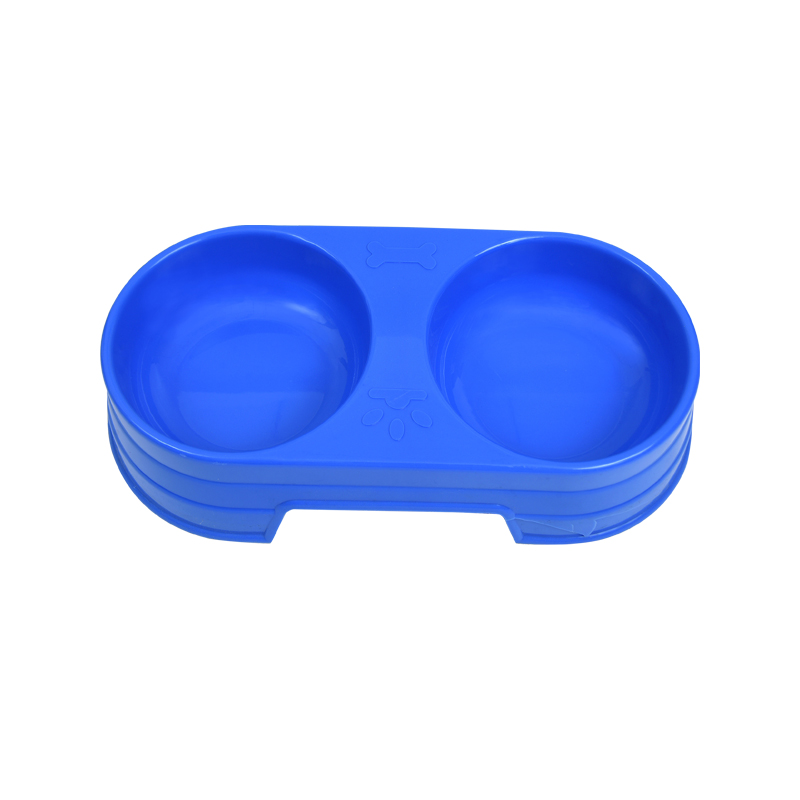 Candy Color Plastic Food Bowl Double Mouth Round Double Pet Bowl