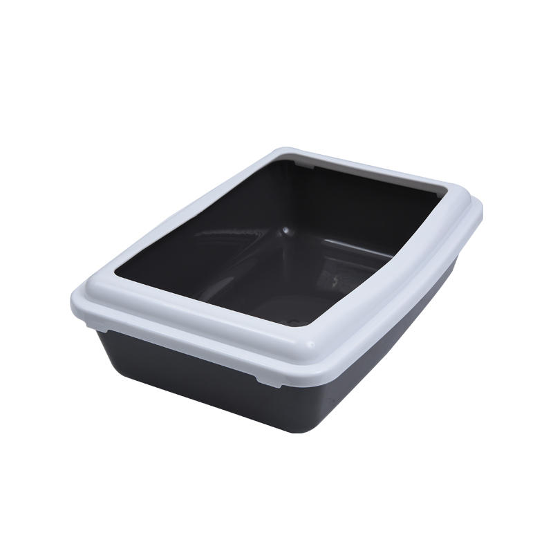 Semi-closed Small Cat Litter Box without Cover Pet Cat Toilet