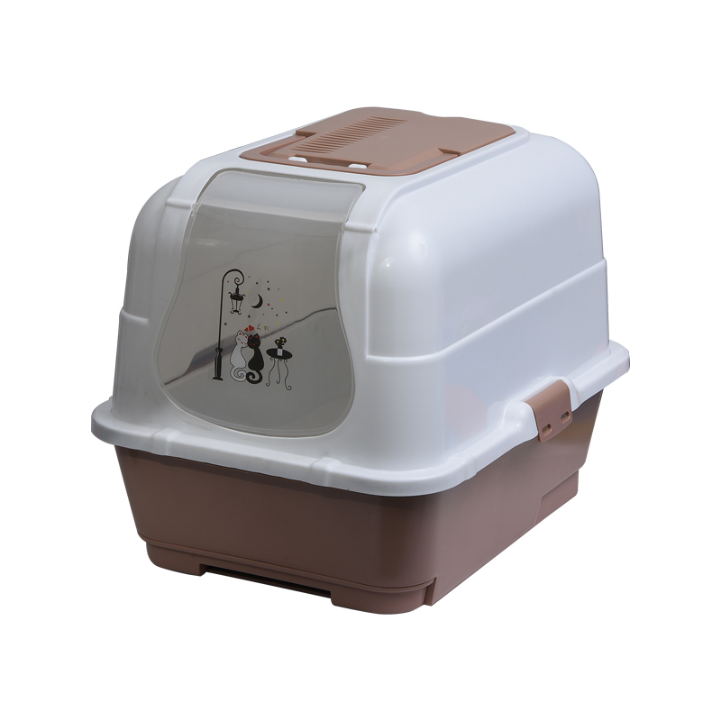 Double Layer Large Drawer Enclosed Cat Litter Box with Cover