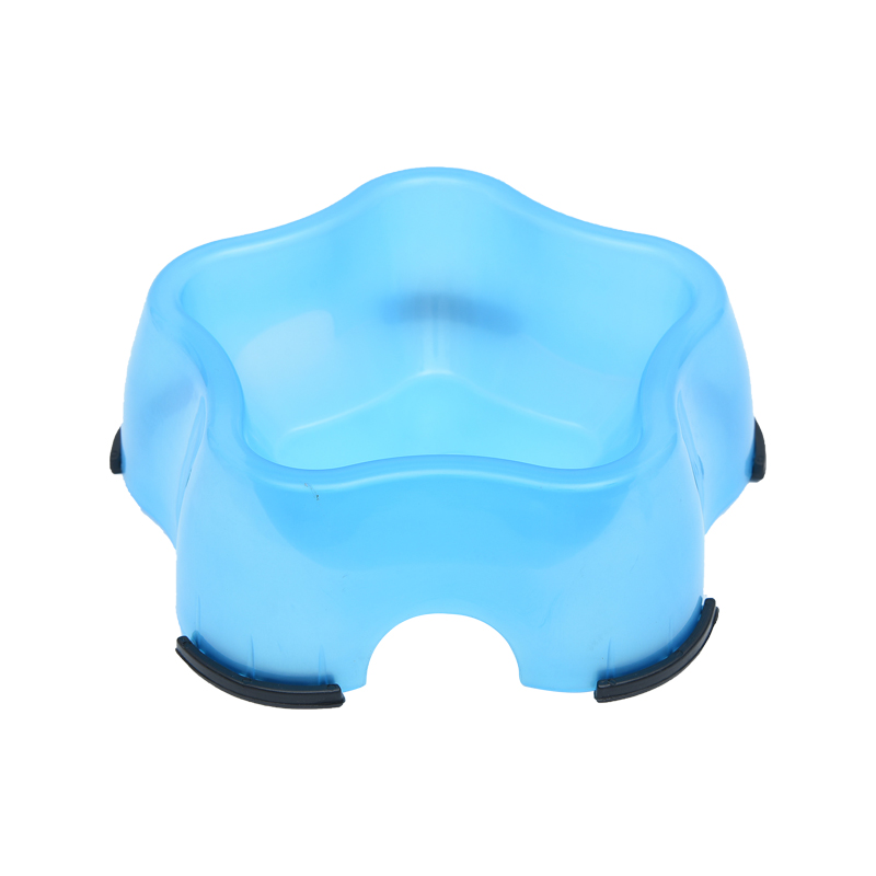 Pentagonal Anti-slip Plastic Transparent Single Pet Bowl Pet Utensils
