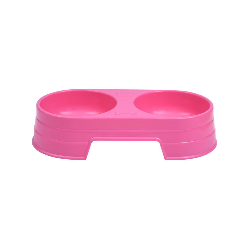 Candy Color Plastic Food Bowl Double Mouth Round Double Pet Bowl