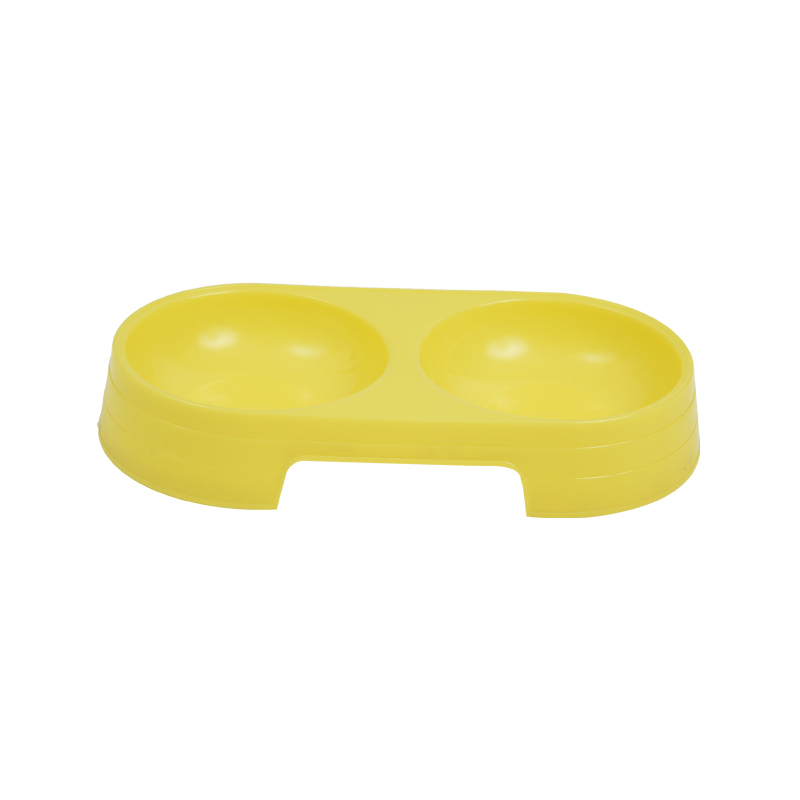 Large Plastic Cats and dogs Feed Water Dual-use Double Pet Bowl