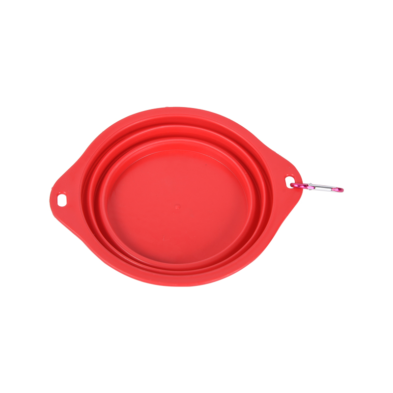 Binaural Silicone Folding Pet Bowl Suitable for Large and Medium Sized Dogs