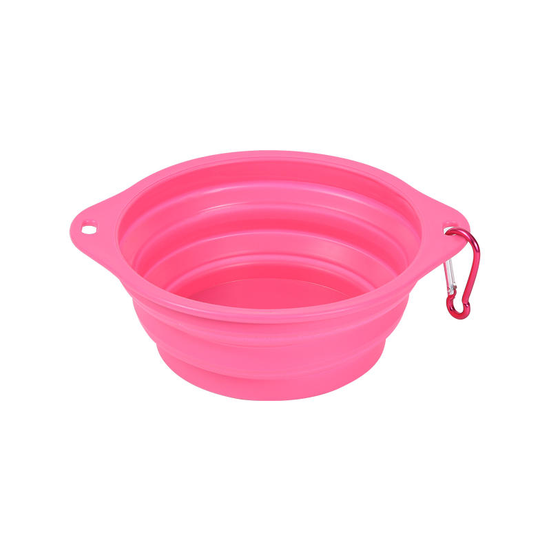 Binaural Silicone Folding Pet Bowl Suitable for Large and Medium Sized Dogs