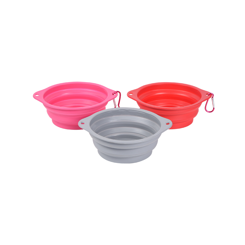 Binaural Silicone Folding Pet Bowl Suitable for Large and Medium Sized Dogs