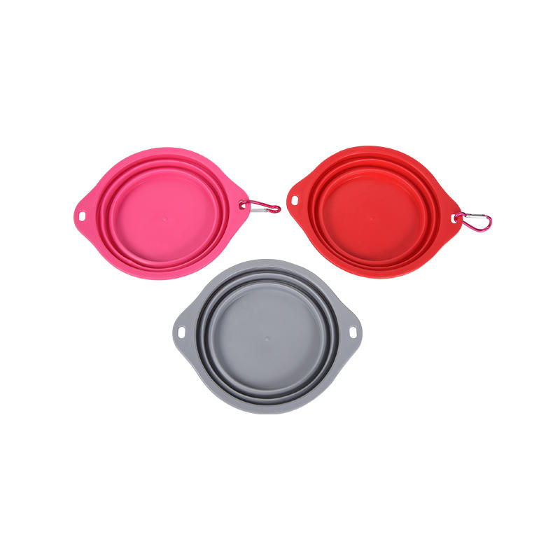 Binaural Silicone Folding Pet Bowl Suitable for Large and Medium Sized Dogs