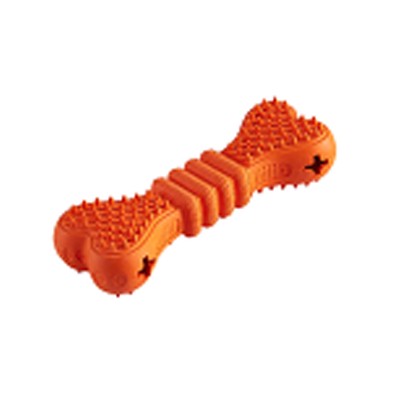 Bone Shape Treat Dispenser Feeder Rubber Toys Puzzle Dog Chews
